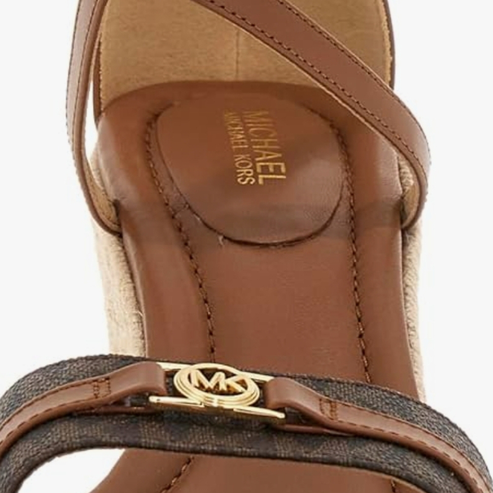 Michael Kors Tan and Brown Wedge Sandals - Picture 6 of 7